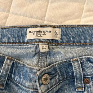 Abercrombie & Fitch Mid Rise Light Blue Straight Leg Jeans
